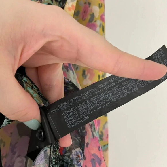 Zara The Amelie Floral Patchwork Button Down Shirt Size Medium - Picture 4 of 7